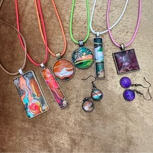 JEWELRY LOT OF 8 All of these ITEMS are sold together HANDMADE signed 5517